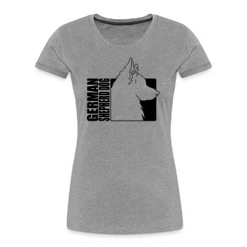 German Shepherd Dog Profil Hunde Hund Wilsigns - Frauen Premium Bio T-Shirt - Grau meliert - Vorne - Mia (176cm)