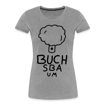 Buchsbaum - Frauen Premium Bio T-Shirt - Grau meliert - Vorne - Mia (176cm)