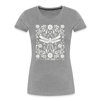 Subtiles Antifaschistisches FCK NZS Frauen - Frauen Premium Bio T-Shirt - Grau meliert - Vorne - Mia (176cm)