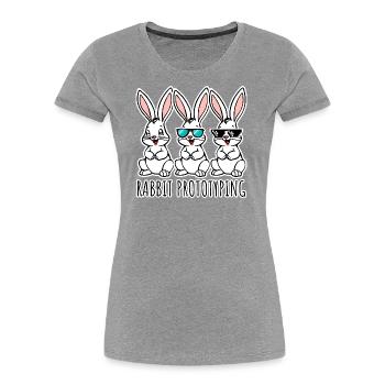 Rabbit Prototyping CAD Bunnies from the 3D Printer - Women's Premium Organic T-Shirt - heather grey - Front - Mia (176cm)
