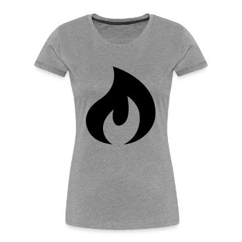 Flame, fire - Women's Premium Organic T-Shirt - heather grey - Front - Mia (176cm)