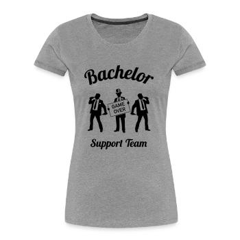 Bachelor Game Over Support Team Stag Party 1C - Frauen Premium Bio T-Shirt - Grau meliert - Vorne - Mia (176cm)