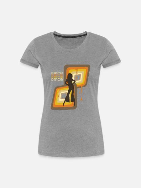 Dance 70er - Frauen Premium Bio T-Shirt - Grau meliert