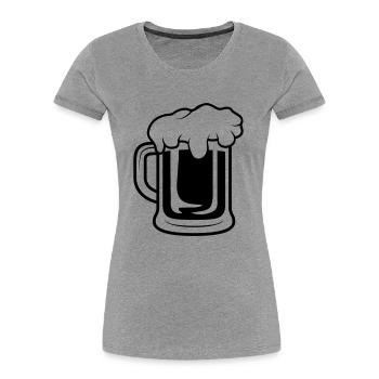 Bière Maßkrug - T-shirt bio Premium Femme - gris chiné - Devant - Mia (176cm)
