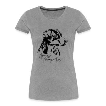 Appenzeller Mountain Dog Portrait Dogs Wilsigns - Women's Premium Organic T-Shirt - heather grey - Front - Mia (176cm)