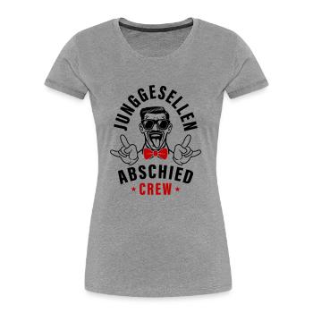 Bachelor Party Crew - Women's Premium Organic T-Shirt - heather grey - Front - Mia (176cm)