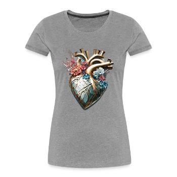 Heart / Mother's Day / Love / Holidays / Love - Women's Premium Organic T-Shirt - heather grey - Front - Mia (176cm)