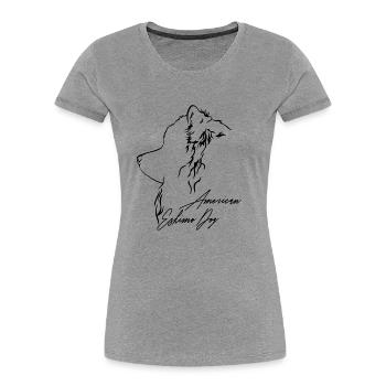 American Eskimo Dog Profile Dogs Wilsigns - Women's Premium Organic T-Shirt - heather grey - Front - Mia (176cm)