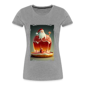 Weihnachtsmann-Gelee - Frauen Premium Bio T-Shirt - Grau meliert - Vorne - Mia (176cm)