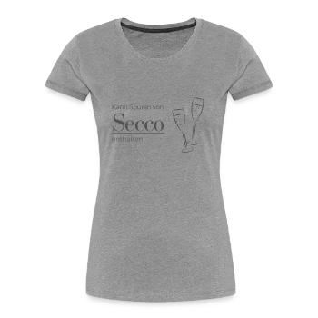 Kann Spuren von Secco enthalten Design - Frauen Premium Bio T-Shirt - Grau meliert - Vorne - Mia (176cm)