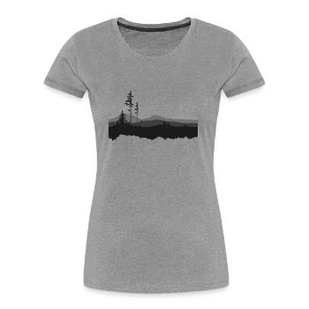 Freiheit - Frauen Premium Bio T-Shirt - Grau meliert - Vorne - Mia (176cm)