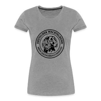 Deutscher Wachtelhund Jagdgebrauchshund Wilsigns - Frauen Premium Bio T-Shirt - Grau meliert - Vorne - Mia (176cm)
