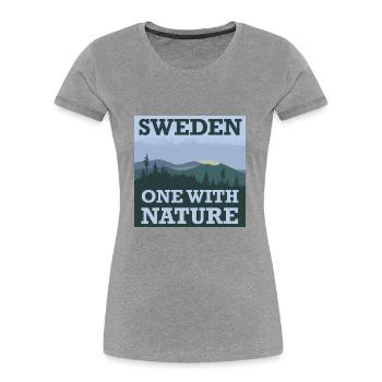 Eins mit der Natur. - Frauen Premium Bio T-Shirt - Grau meliert - Vorne - Mia (176cm)