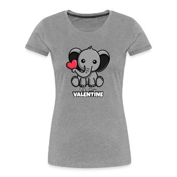 Cadeau de Saint-Valentin pour les couples - T-shirt bio Premium Femme - gris chiné - Devant - Mia (176cm)
