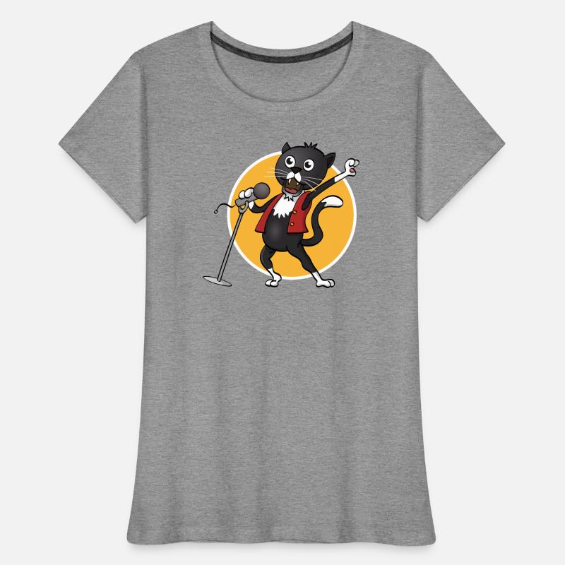 Le chat noir chantant joyeusement T-shirt bio Premium Femme