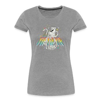 Sesamstraße Yip Yip's - Frauen Premium Bio T-Shirt - Grau meliert - Vorne - Mia (176cm)