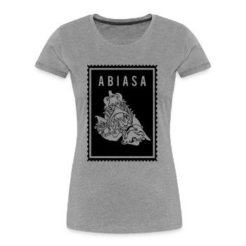 Abiasa -Wayang - Frauen Premium Bio T-Shirt - Grau meliert - Vorne - Mia (176cm)