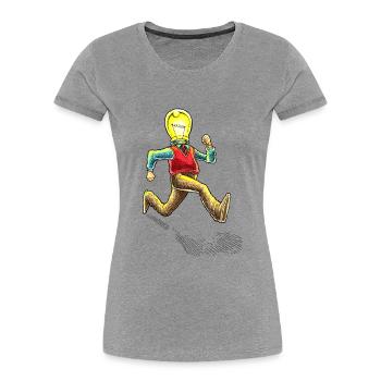 BULB MAN - Women's Premium Organic T-Shirt - heather grey - Front - Mia (176cm)