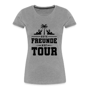 gute freunde auf tour - Frauen Premium Bio T-Shirt - Grau meliert - Vorne - Mia (176cm)