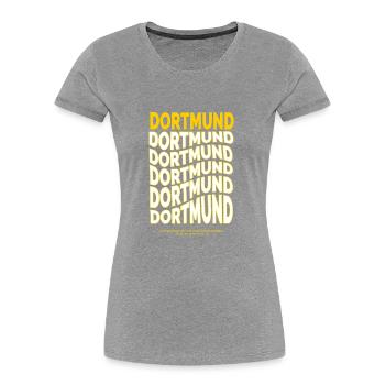 Dortmund Flow - Ruhrpott - NRW - Ruhr - Frauen Premium Bio T-Shirt - Grau meliert - Vorne - Mia (176cm)