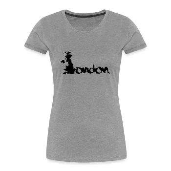 United Kingdom London England - Frauen Premium Bio T-Shirt - Grau meliert - Vorne - Mia (176cm)