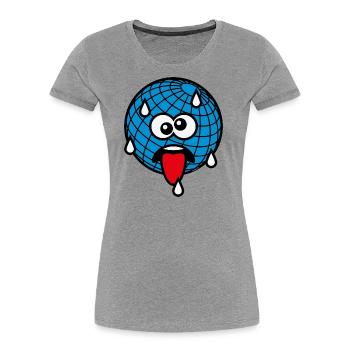 Emoticon / Climate Change / Warming / Earth Day 4C - Women's Premium Organic T-Shirt - heather grey - Front - Mia (176cm)