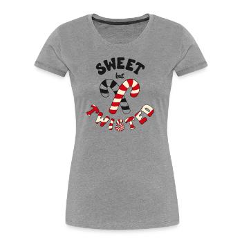 Sweet but Twisted Zuckerstangen Weihnachten - Frauen Premium Bio T-Shirt - Grau meliert - Vorne - Mia (176cm)