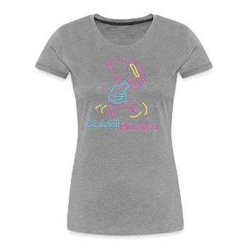 Peanuts Snoopy Flash Beagle Neon 80er - Frauen Premium Bio T-Shirt - Grau meliert - Vorne - Mia (176cm)