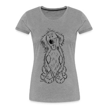 Bouvier Bernois - T-shirt bio Premium Femme - gris chiné - Devant - Mia (176cm)