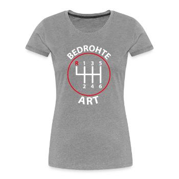 Bedrohte Art - Verbrennungsmotor Auto Design - Frauen Premium Bio T-Shirt - Grau meliert - Vorne - Mia (176cm)