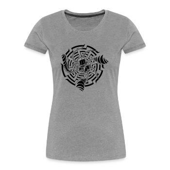 b.robot - Frauen Premium Bio T-Shirt - Grau meliert - Vorne - Mia (176cm)