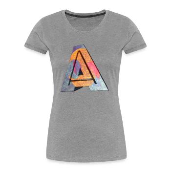A - Frauen Premium Bio T-Shirt - Grau meliert - Vorne - Mia (176cm)
