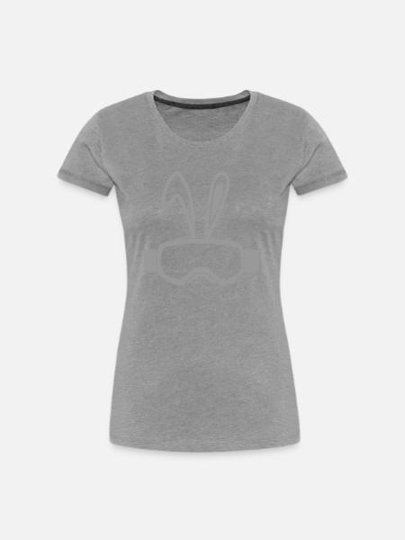 Skihase - Frauen Premium Bio T-Shirt - Grau meliert