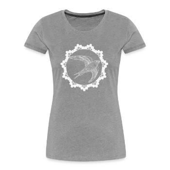 Vogel - Naturschutz Tierfreund - Frauen Premium Bio T-Shirt - Grau meliert - Vorne - Mia (176cm)