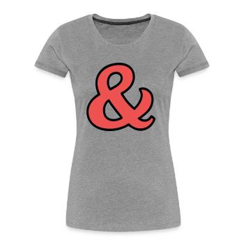Et des panneaux - T-shirt bio Premium Femme - gris chiné - Devant - Mia (176cm)