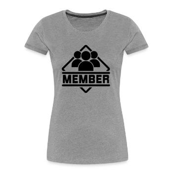 member__f1 - T-shirt bio Premium Femme - gris chiné - Devant - Mia (176cm)