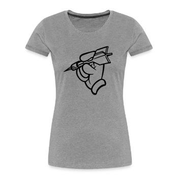 Dart - Frauen Premium Bio T-Shirt - Grau meliert - Vorne - Mia (176cm)