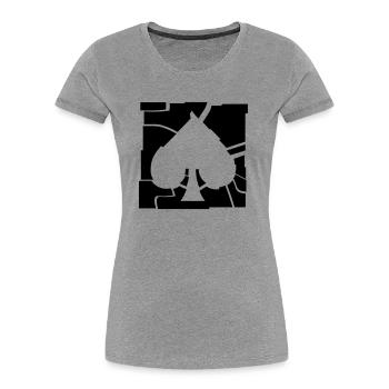poker_logo_g1 - Frauen Premium Bio T-Shirt - Grau meliert - Vorne - Mia (176cm)