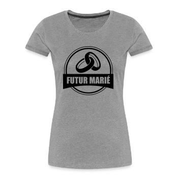 Futur marié - T-shirt bio Premium Femme - gris chiné - Devant - Mia (176cm)