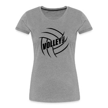 cool net man boy jump serve silhouette silhouette - Women's Premium Organic T-Shirt - heather grey - Front - Mia (176cm)