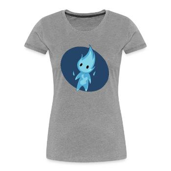 Will O The Wisp cutie - T-shirt bio Premium Femme - gris chiné - Devant - Mia (176cm)