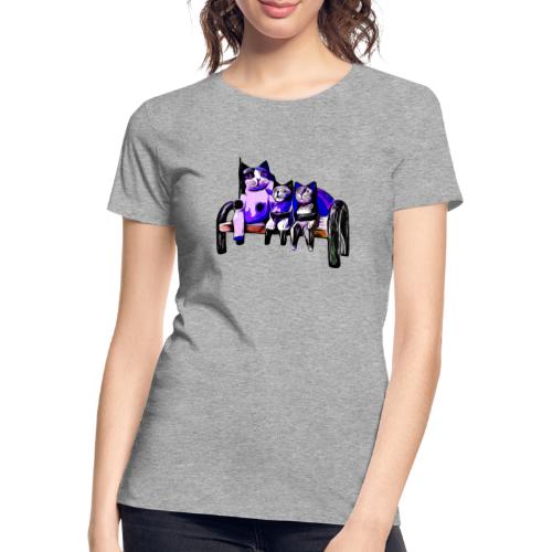 Katzen lila - Frauen Premium Bio T-Shirt