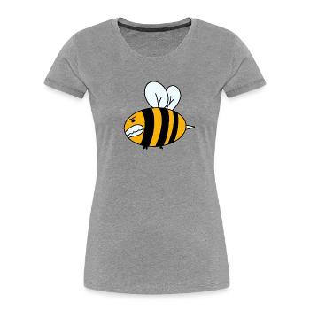 Vos durs viennent dans le jardin - T-shirt bio Premium Femme - gris chiné - Devant - Mia (176cm)