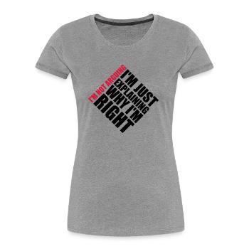 Je ne discute pas - T-shirt bio Premium Femme - gris chiné - Devant - Mia (176cm)