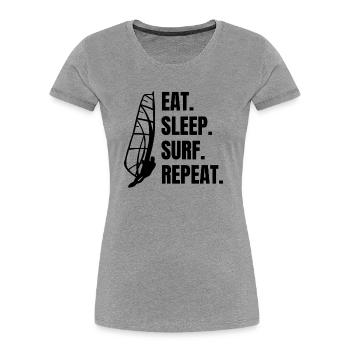 Windsurfer Surf Windsurfing Kitesurfer Cadeau - T-shirt bio Premium Femme - gris chiné - Devant - Mia (176cm)