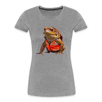 Don't be a frog and use your safety vest - Women's Premium Organic T-Shirt - heather grey - Front - Mia (176cm)