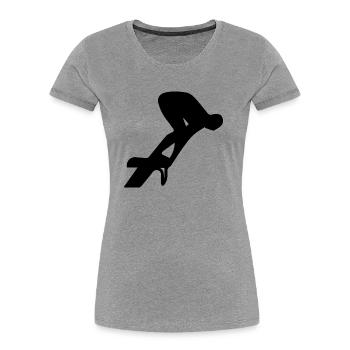 Triathlon Swim Bike Run Marathon - Frauen Premium Bio T-Shirt - Grau meliert - Vorne - Mia (176cm)