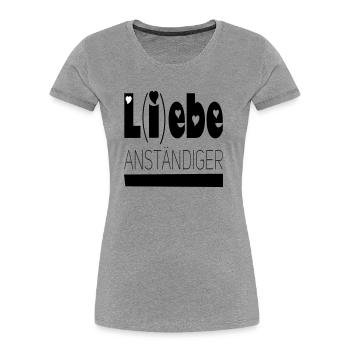 lebe anständiger - Frauen Premium Bio T-Shirt - Grau meliert - Vorne - Mia (176cm)