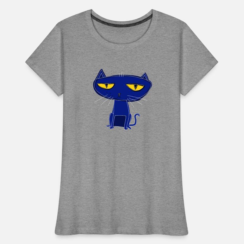 chat bleu triste T-shirt bio Premium Femme