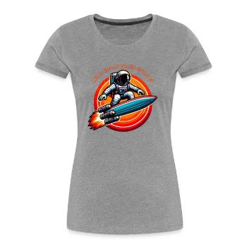Surfing the Solar Winds Tee - Women's Premium Organic T-Shirt - heather grey - Front - Mia (176cm)